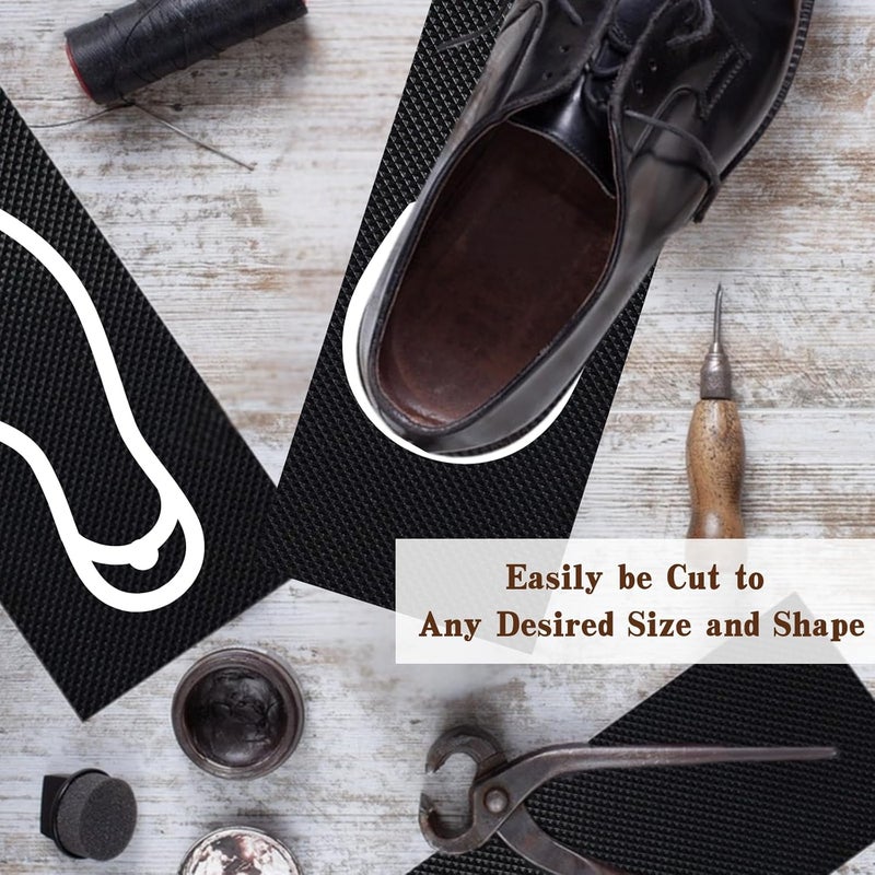 EACOZY Shoe Sole Repair, Rubber Soling Sheet, Rubber Soles for Bottom of Shoes, 1/16 Inch Thick, Black - Image 4
